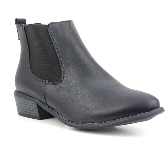 B770180 Womens PU Ankle Boots in Black
