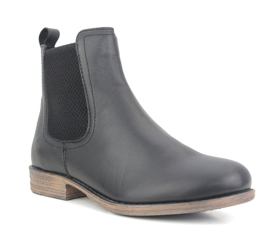 KIARA Womens Leather Chelsea Ankle Boots in Black