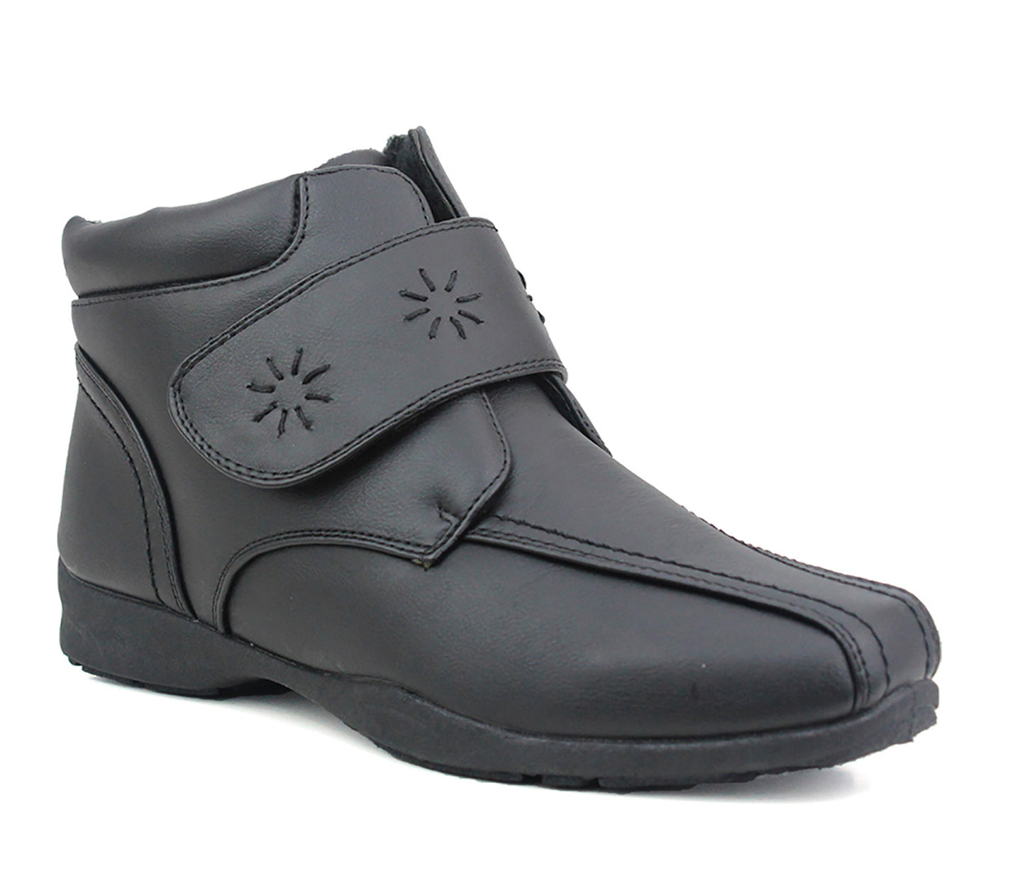 A3044 Womens Faux Leather Ankle Boots in Black