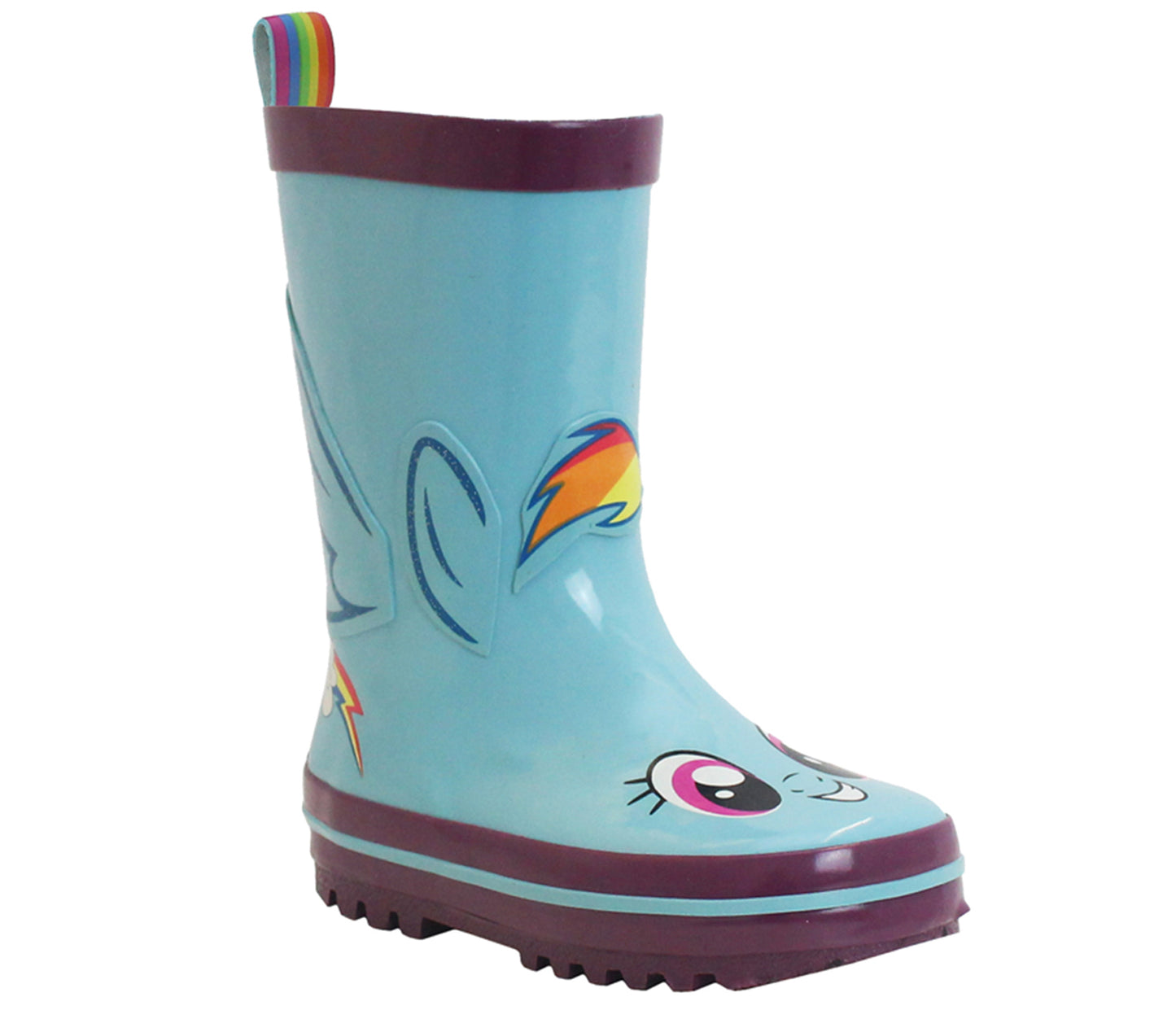 LPX110 Kids Mid Calf Unicorn Wellies in Blue