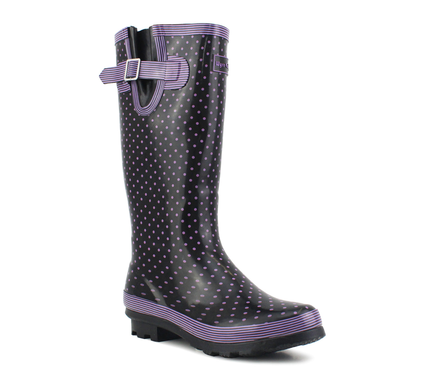 PURPLESPOT Womens Purple Polka Adjustable Wellies