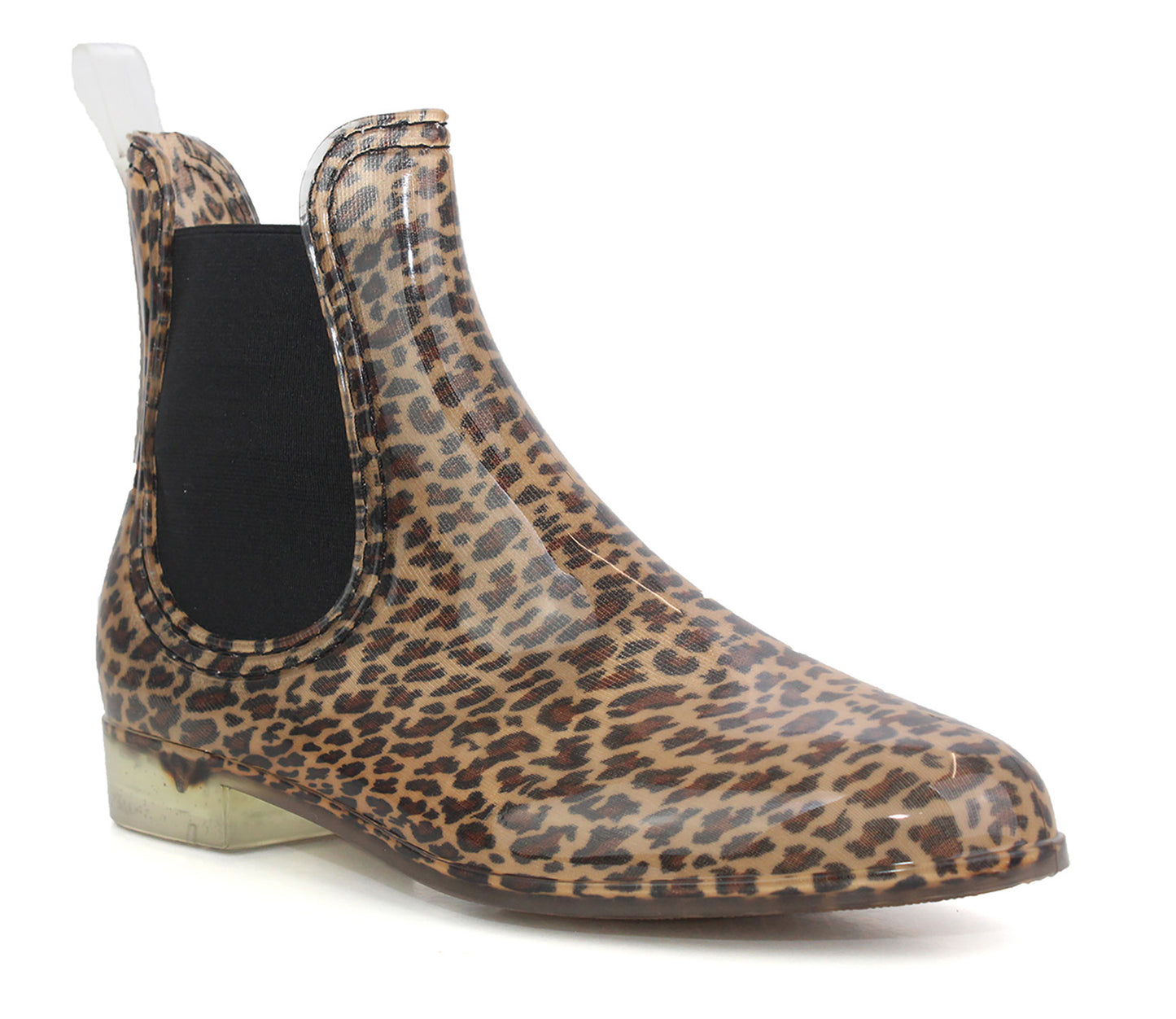 X1263 Womens Leopard Print Ankle Wellies