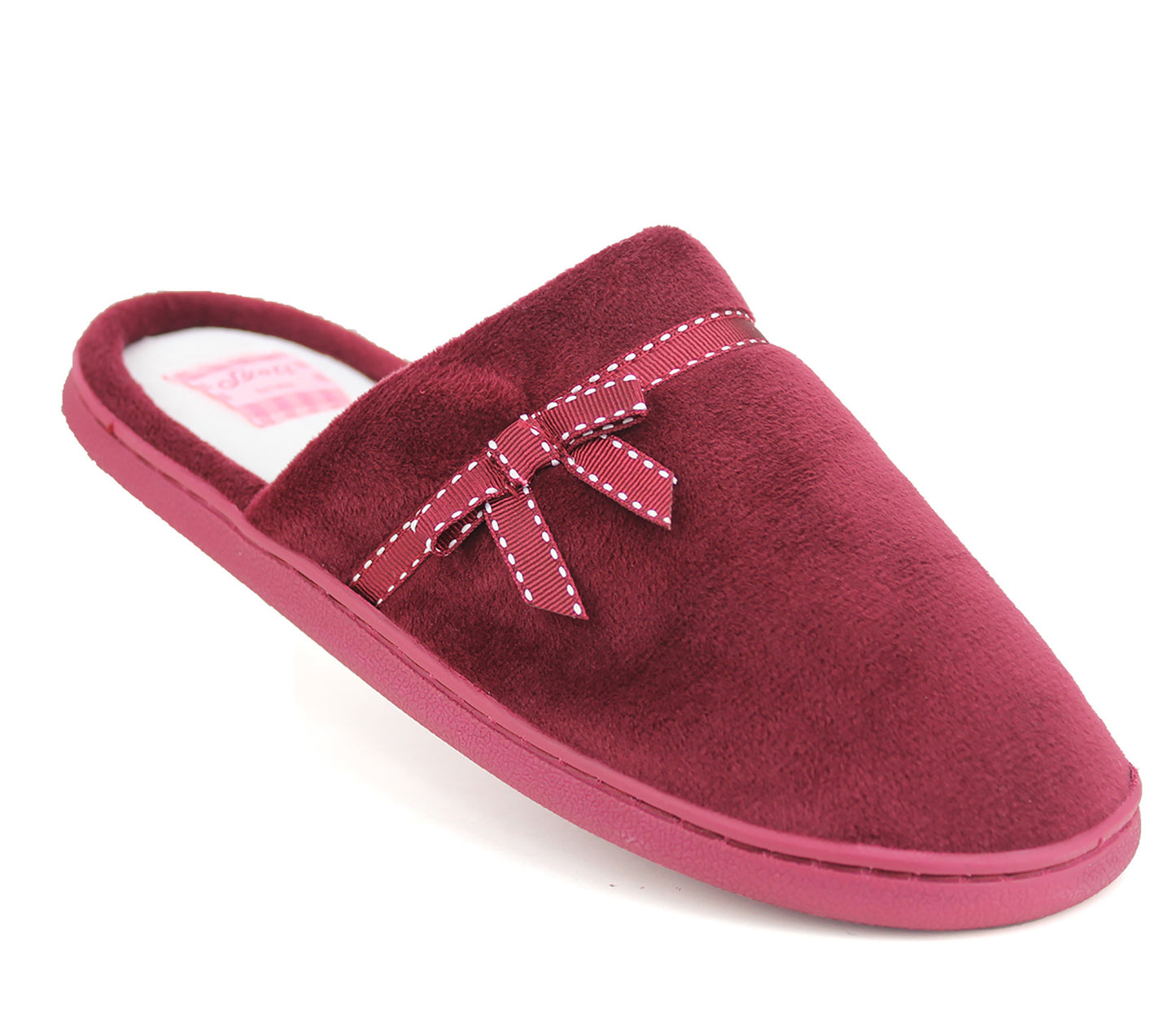 GRACE Womens Mule Slippers in Burgundy