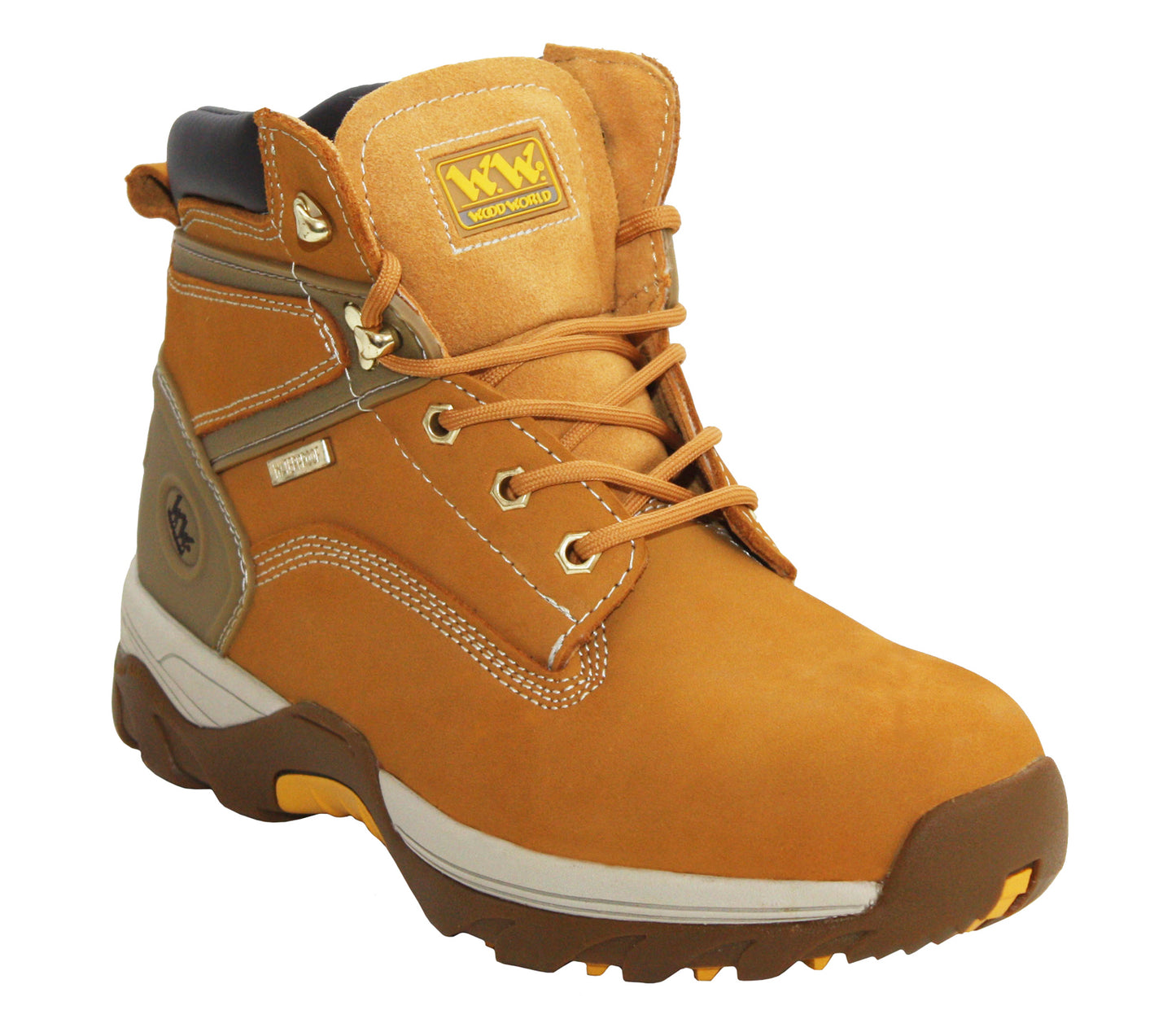 WW11HI Mens Leather Waterproof Safety Boots in Tan