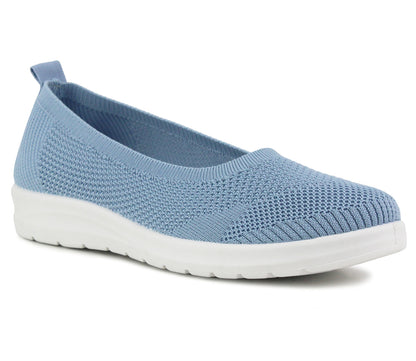 LAURA Womens Slip On Trainer Pumps in Blue