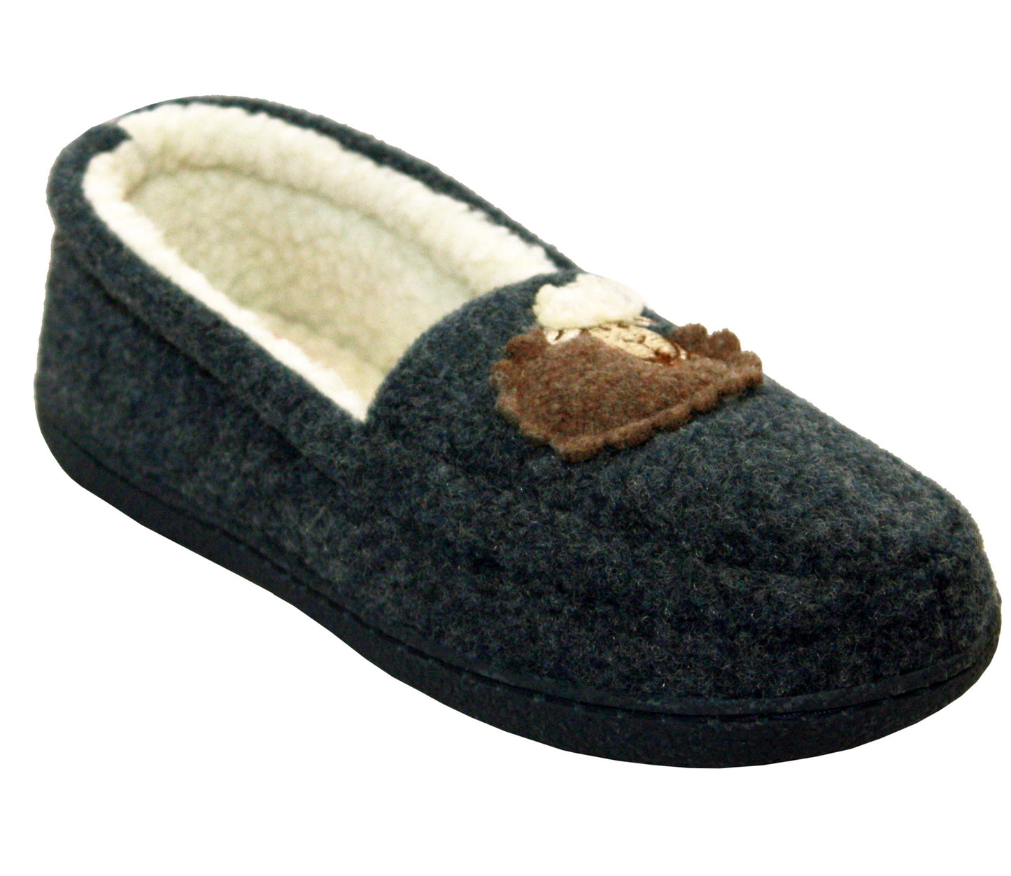 SALLY Womens Faux Fleece Lined Sheep Slippers in Grey