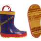 DTX057 Boys Kids Mid Calf Wellies in Navy & Red