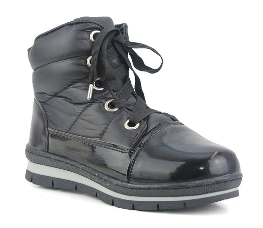 B0407 Womens Thermal Faux Fur Thick Ankle Snow Boots in Black