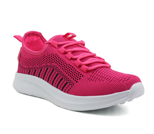 B384003 Womens Mesh Trainers in Fuchsia