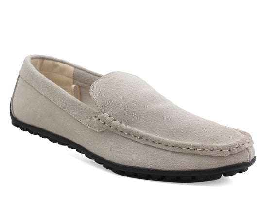 B238794 Mens Suede Driving Loafers in Beige