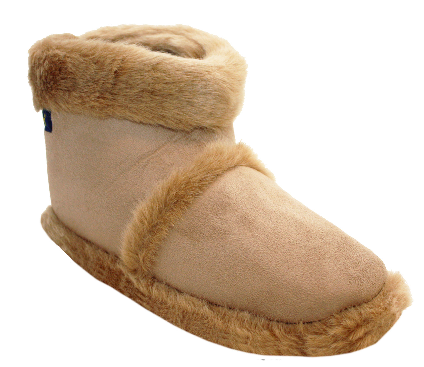 AD3429 Mens Fur Ankle Boot Slippers in Beige