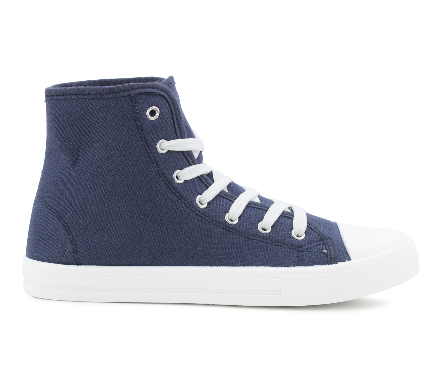 B262183 Womens Canvas High Top Sneakers in Navy