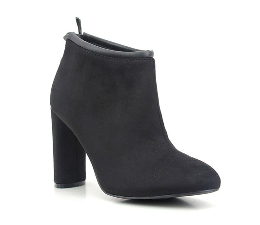 F50873 Womens Faux Suede Ankle Boots in Black