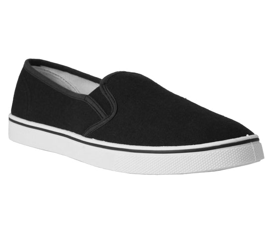 B257460 Mens Canvas Deck Shoe in Black