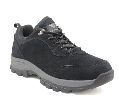 BRECON Mens Suede Leather Hiking Boots in Black
