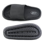 Womens Ladies Fashion Slides Black Lightweight Slip On Platform Sole Anti-Slip Summer Pool Sliders Beach Sandals Massage Insole Shower Spa Bathroom Indoor Slipper Flip Flops