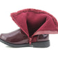 JANE Girls Kids Patent Fur Boots in Burgundy