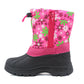 B181873 Girls Kids Floral Warm Snow Boots in Fuchsia