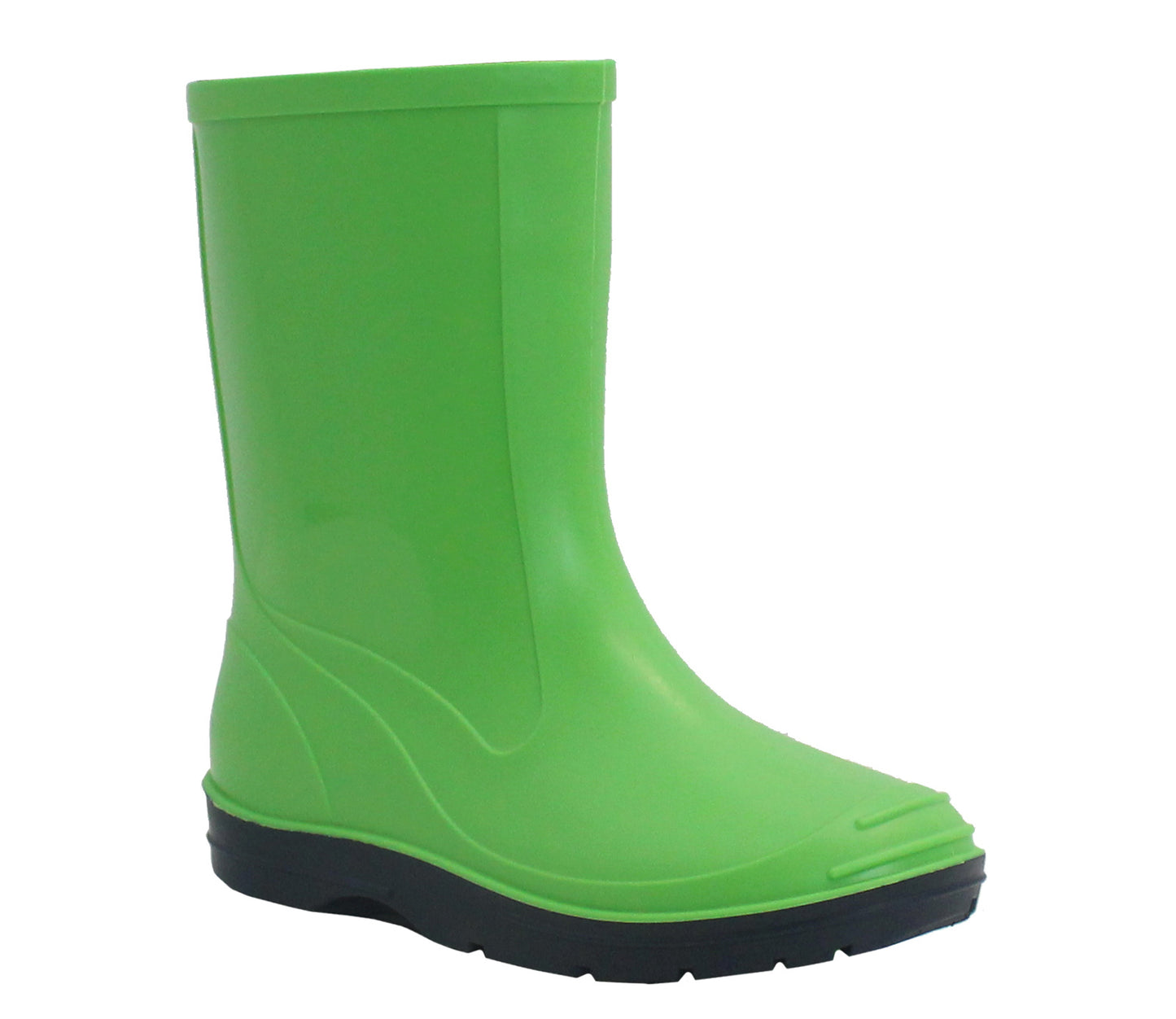 B113571 Boys Kids Mid Calf PVC Wellingtons in Green & Navy