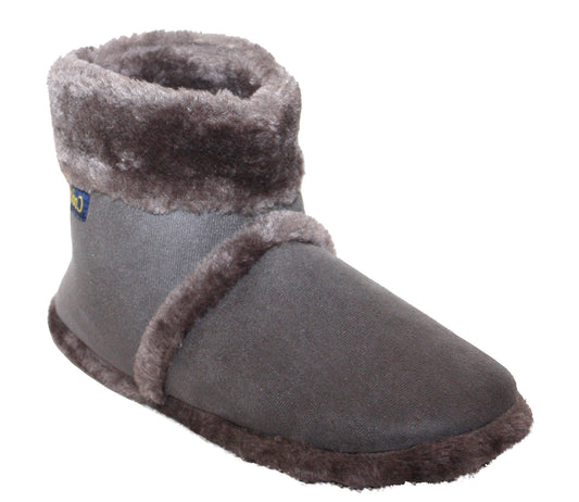 AD3429 Mens Fur Ankle Boot Slippers in Grey