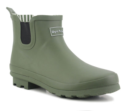 PEPE Womens Ankle High Wellies in Green