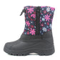 B181873 Girls Kids Floral Warm Snow Boots in Navy