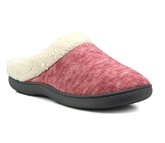 TARA Womens Fleece Lined Slippers in Pink