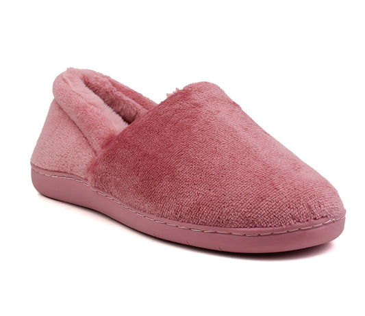 RITA Womens Faux Fur Lined Slippers in Pink