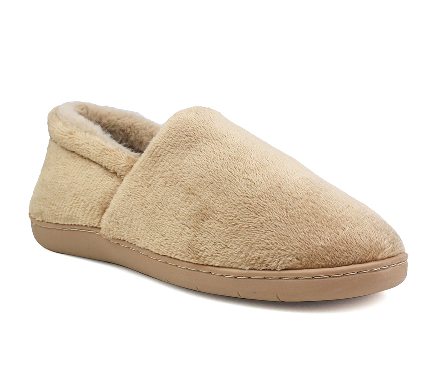 RITA Womens Faux Fur Lined Slippers in Brown