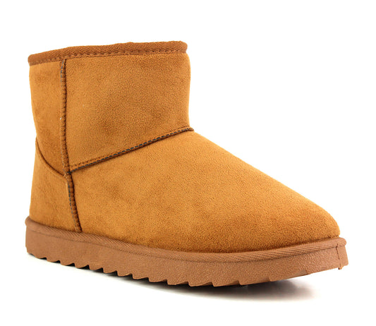 B772063 Womens Fur Lined Ankle Boots in Camel