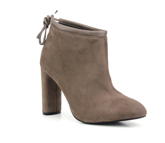 F50873 Womens Faux Suede Ankle Boots in Taupe