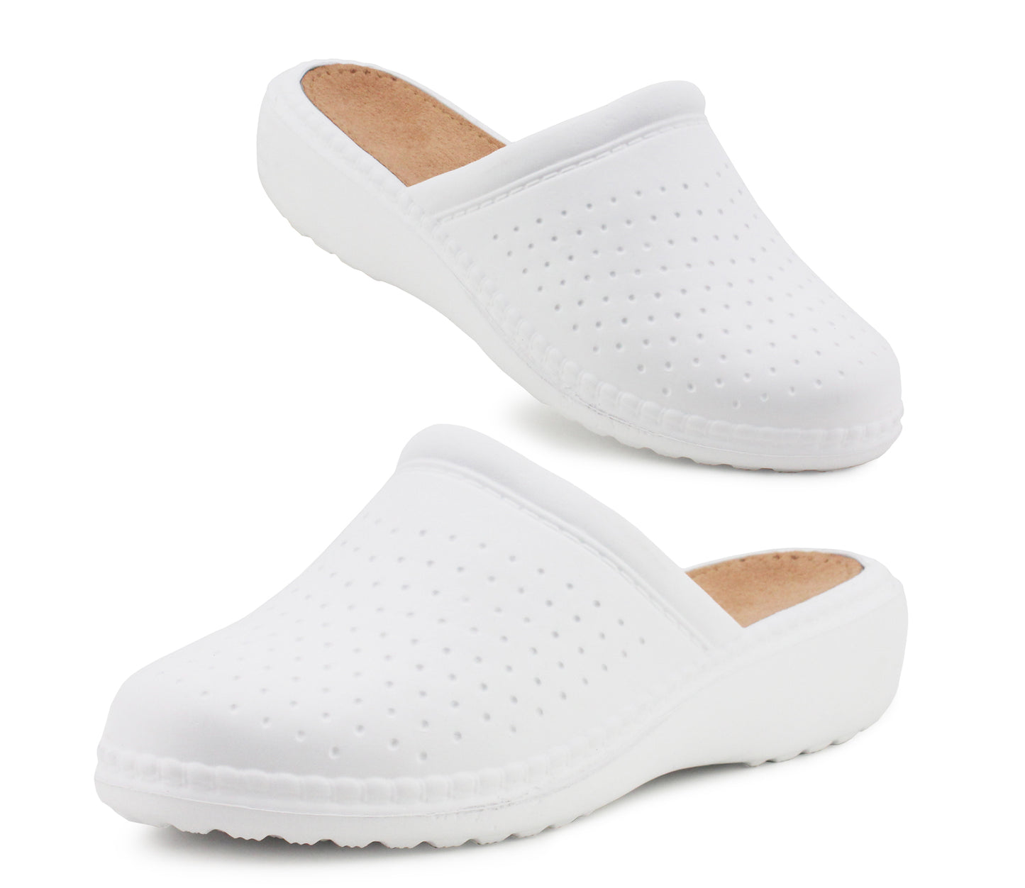 ROKYA Womens Lightweight EVA Nurse Shoes in White