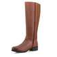 CATE Womens Genuine Leather Knee High Riding Boots in Tan