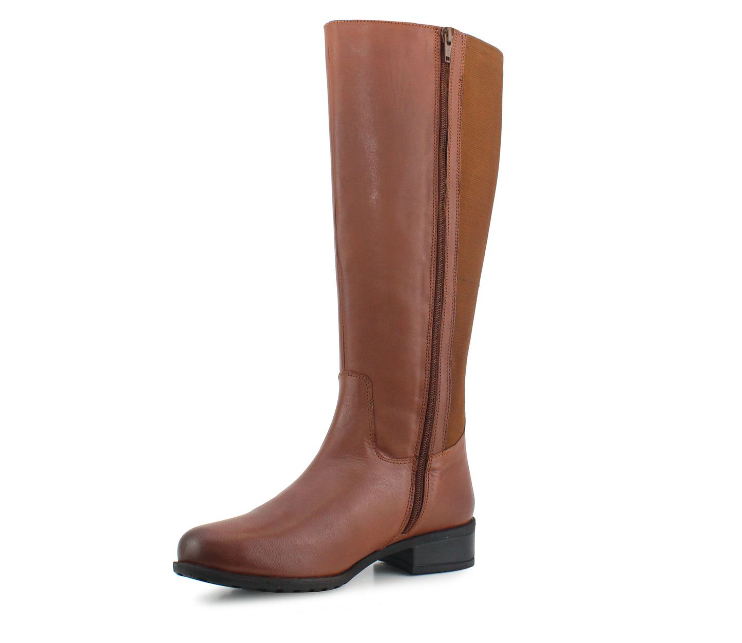 CATE Womens Genuine Leather Knee High Riding Boots in Tan