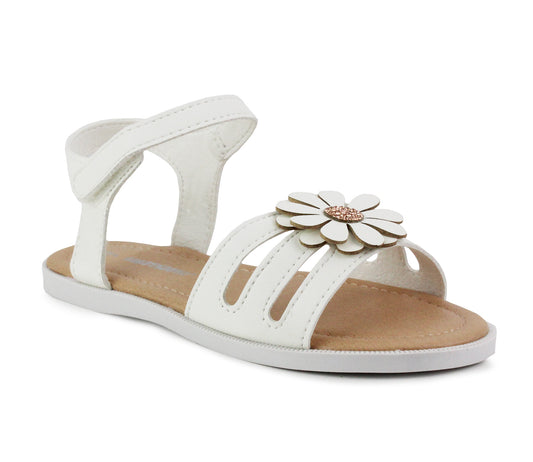 BLOSSOM Kids Girls Flat Slingback Sandals in White