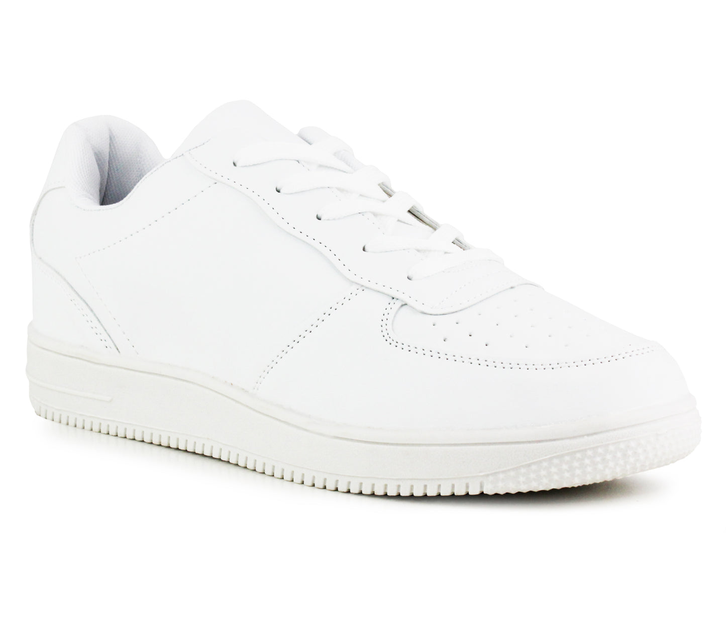 B831570 Mens Casual Flat Low Sneaker Trainers in White