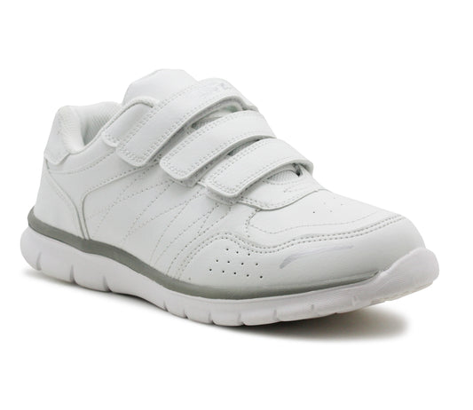 WEISS Unisex Touch Fasten Trainers in White