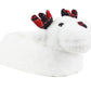 B591733 Kids Unisex Novelty Reindeer Christmas Slippers in White