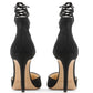 BERNICE Womens Black Ankle Tie Strappy Stiletto Heels